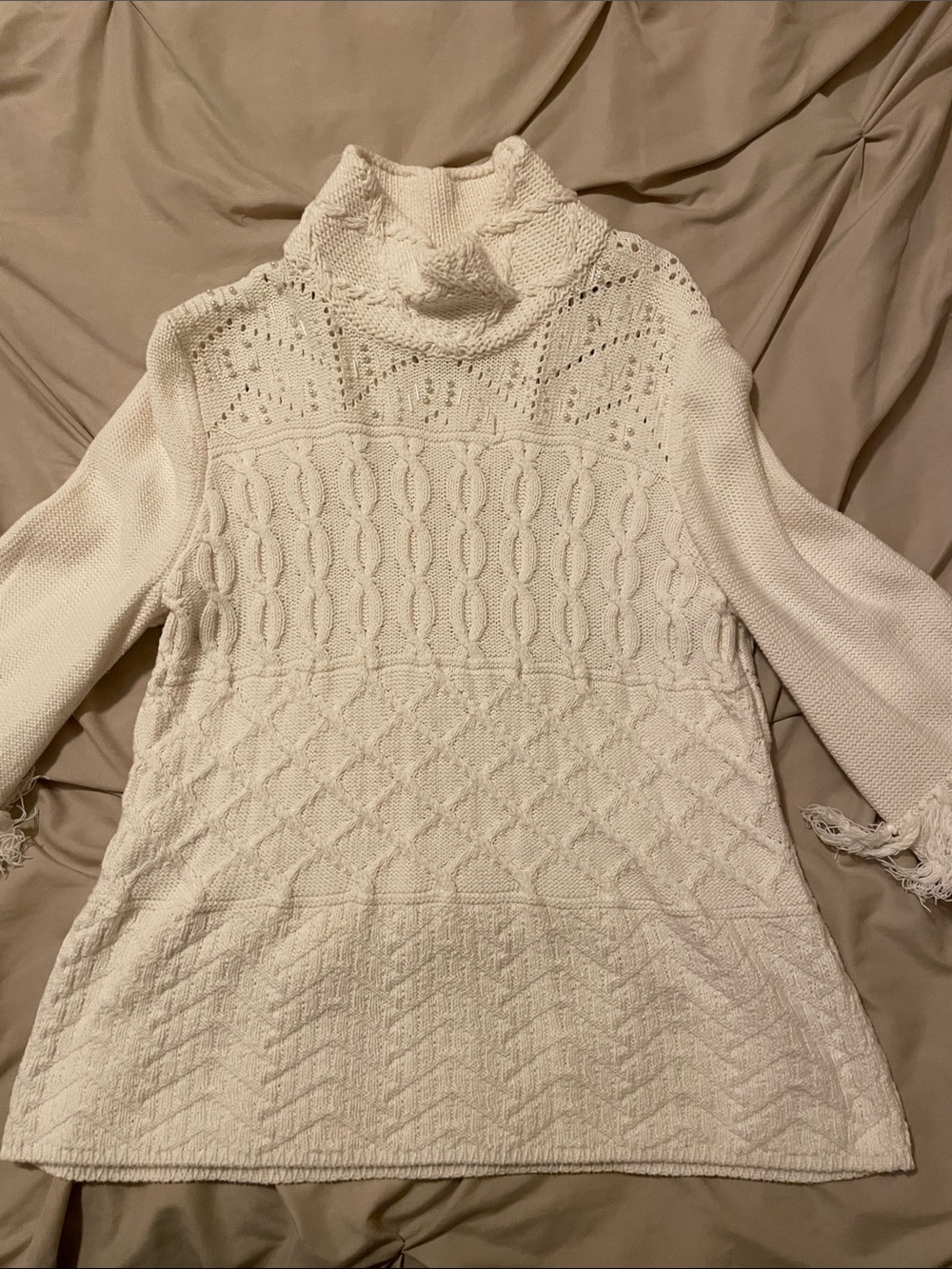 White House Black Market Cable Knit Mockneck Sweater